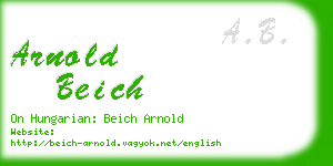 arnold beich business card